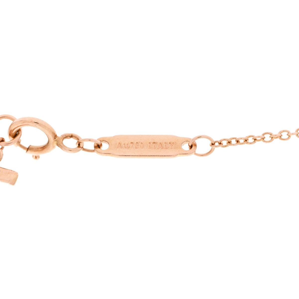 18K Rose Gold Diamond Mini T Smile Pendant Necklace