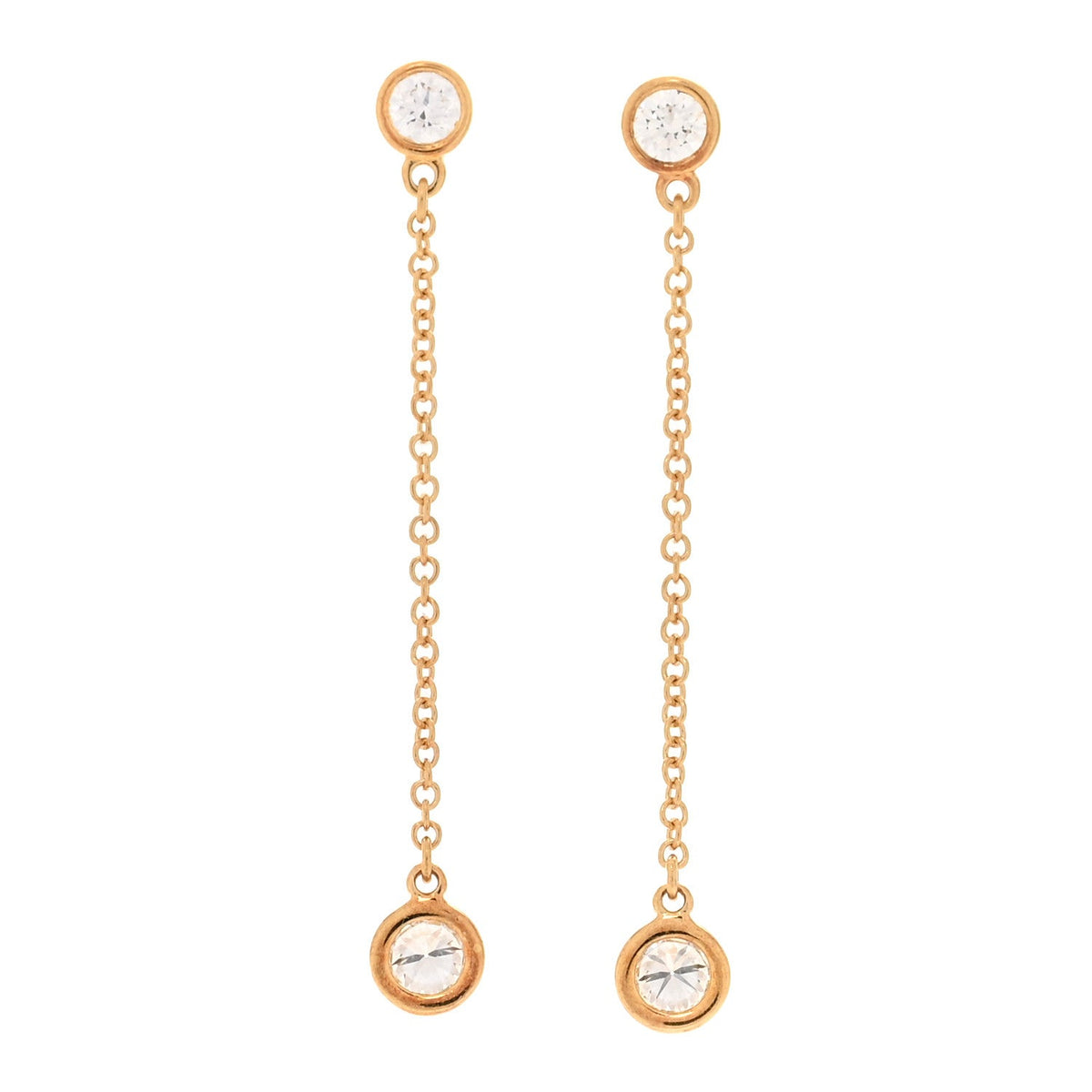 18K Yellow Gold Diamond .39ctw Elsa Peretti Diamonds by the Yard Drop Earrings