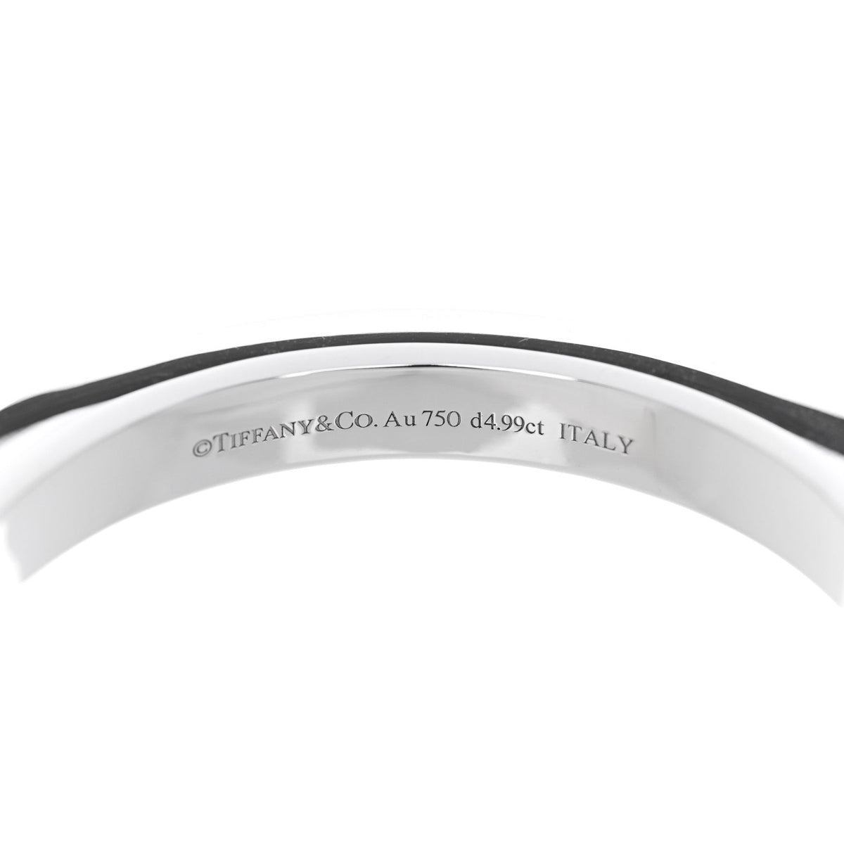 18K White Gold Diamond Tiffany Lock Bangle Pave Bracelet
