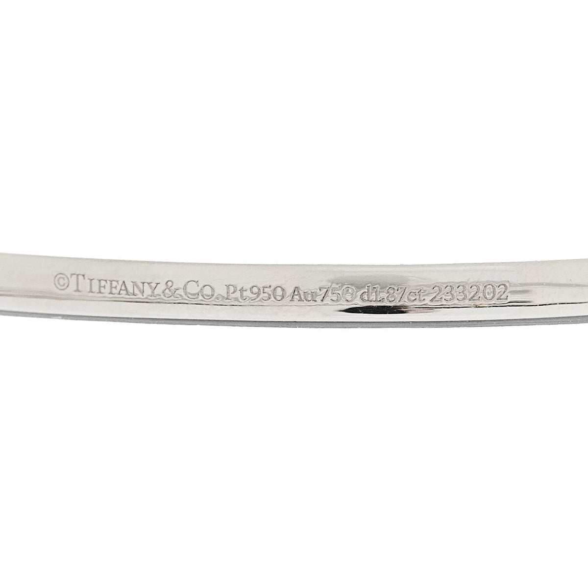 Platinum 18K Yellow Gold Diamond Edge Hinged Bypass Bangle Bracelet
