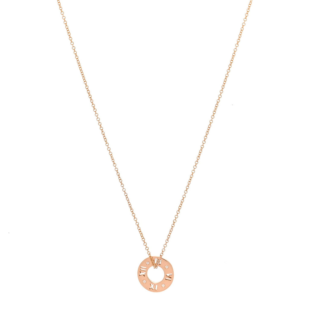 18K Rose Gold Diamond Atlas Pierced Pendant Necklace