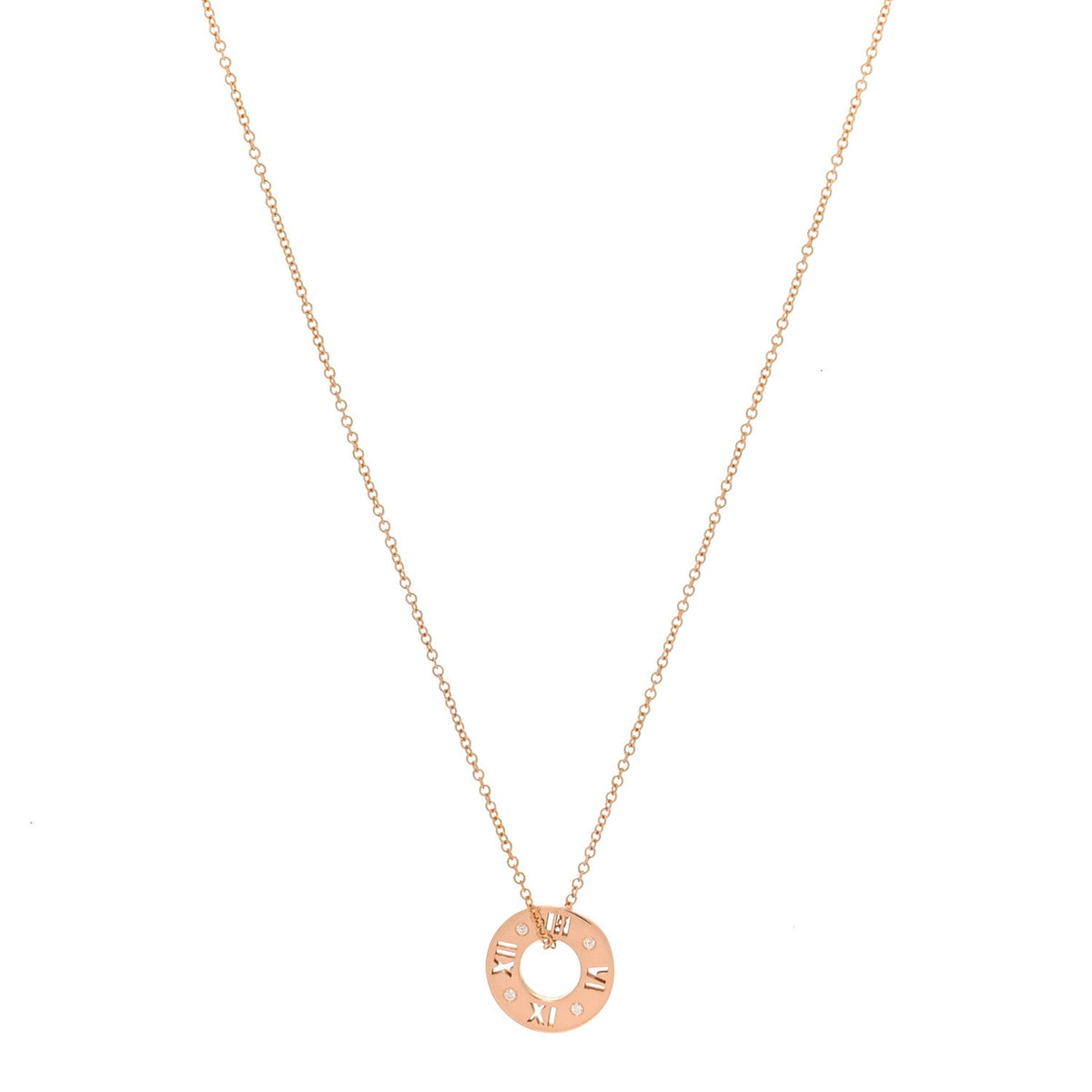 18K Rose Gold Diamond Atlas Pierced Pendant Necklace