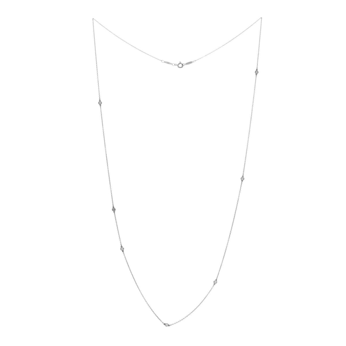 Sterling Silver Diamond .25ctw Elsa Peretti Diamonds by the Yard 7 Station Necklace