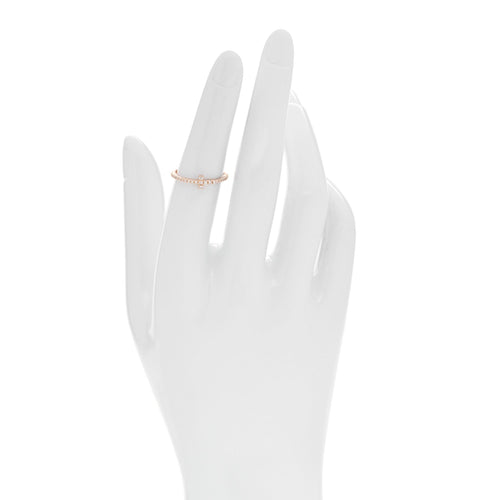 18K Rose Gold Diamond T Wire Pave Ring 50 5.5