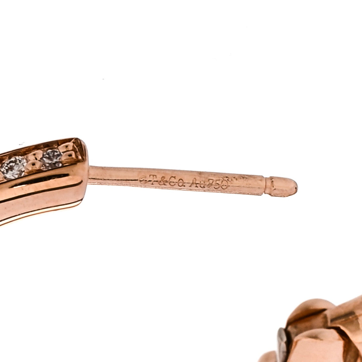 18K Rose Gold Diamond Medium Lock Earrings