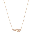 18K Rose Gold Diamond Mini Bow Pave Pendant Necklace