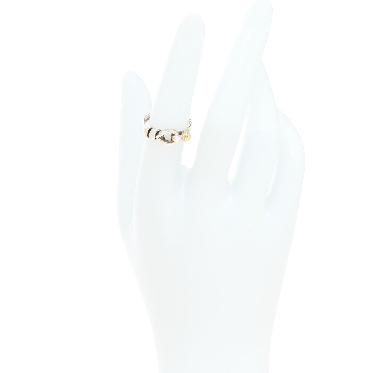 Sterling Silver 18K Yellow Gold Hook Ring 53 6.25