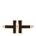 18K Rose Gold Black Onyx T Wire Ring 50 5.25