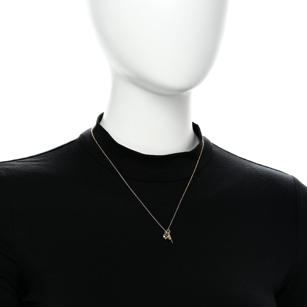 18K Yellow Gold Ampersand Arrow Heart Pendant Necklace