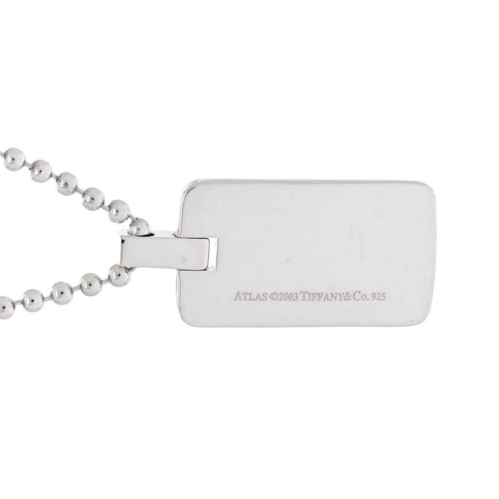 Sterling Silver Atlas Dog Tag Necklace
