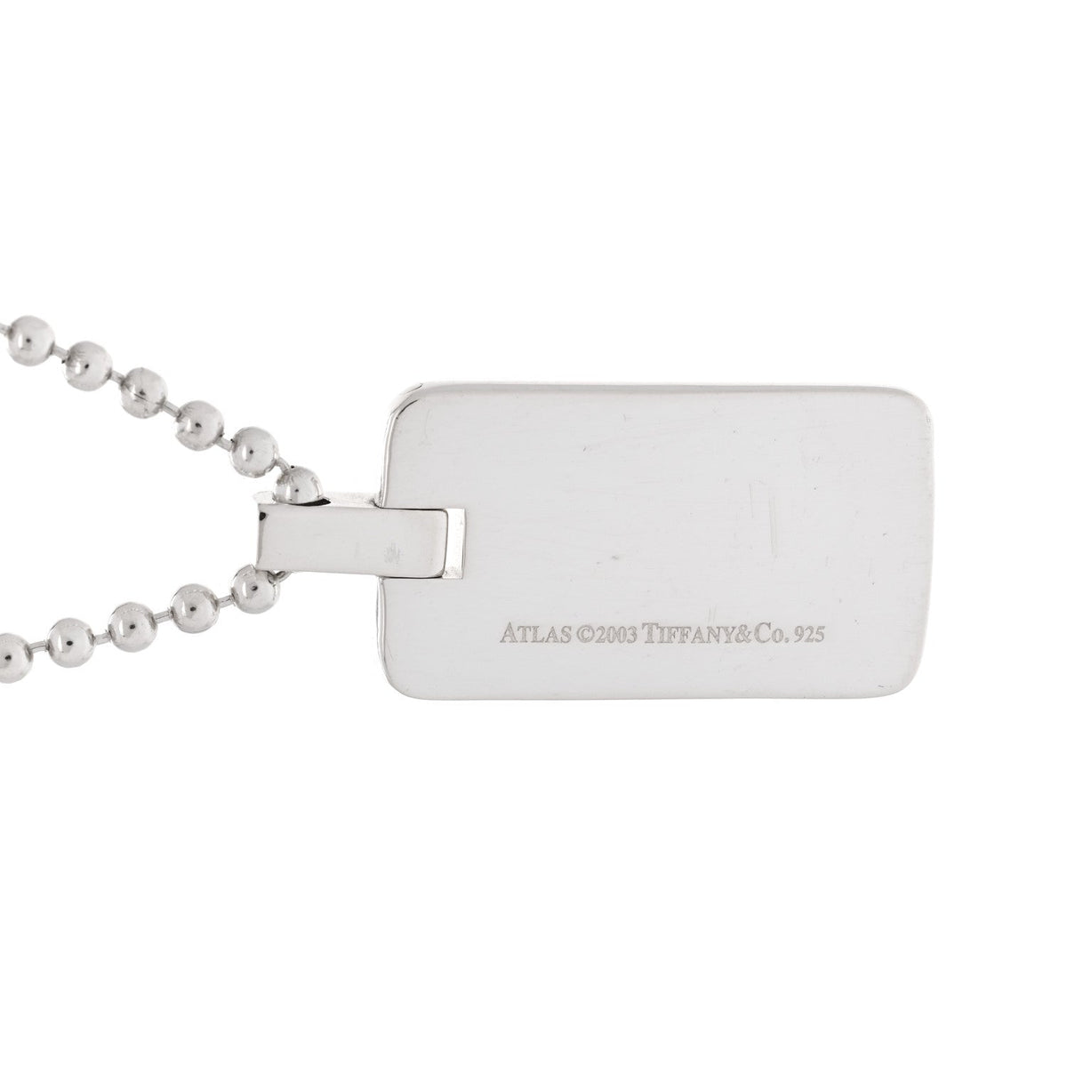 Sterling Silver Atlas Dog Tag Necklace