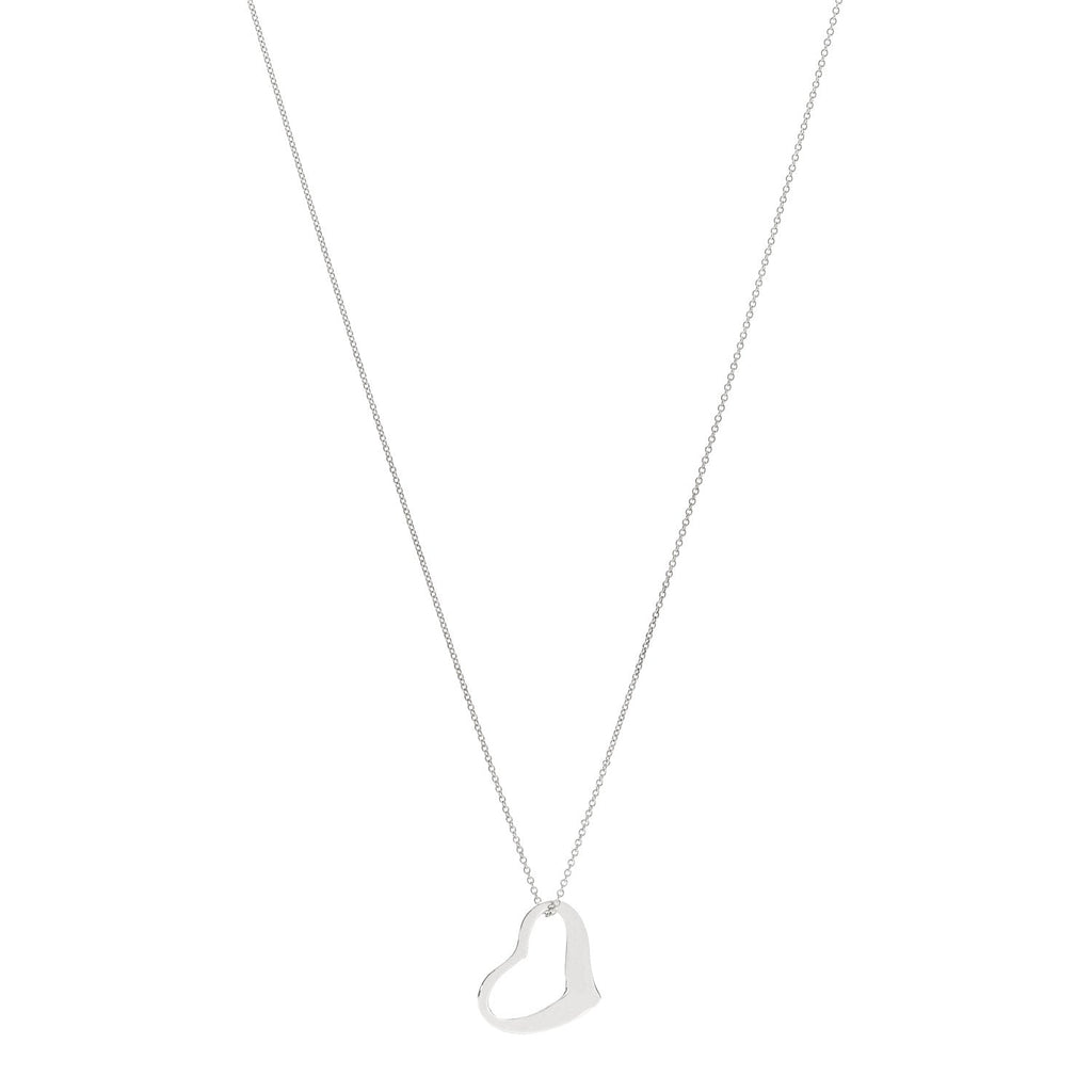 Sterling Silver 22mm Elsa Peretti Open Heart Pendant Necklace