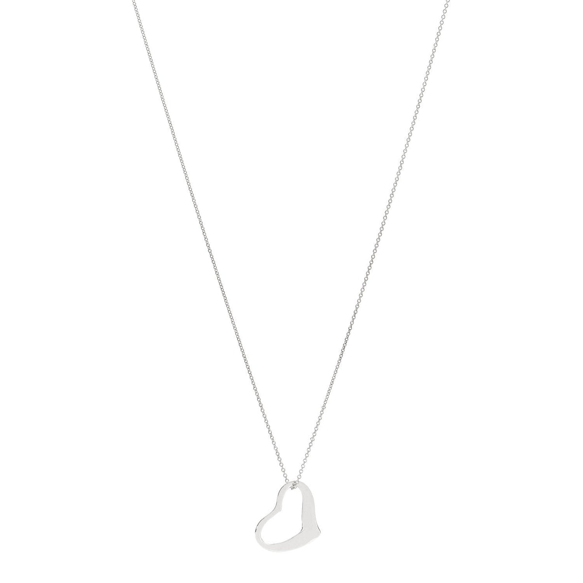 Sterling Silver 22mm Elsa Peretti Open Heart Pendant Necklace