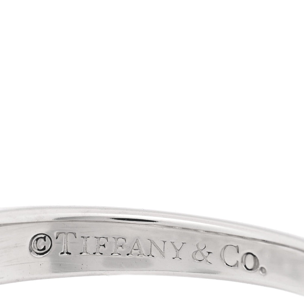 Platinum Diamond 3mm Tiffany Forever Half Circle Band Ring 50 5.25