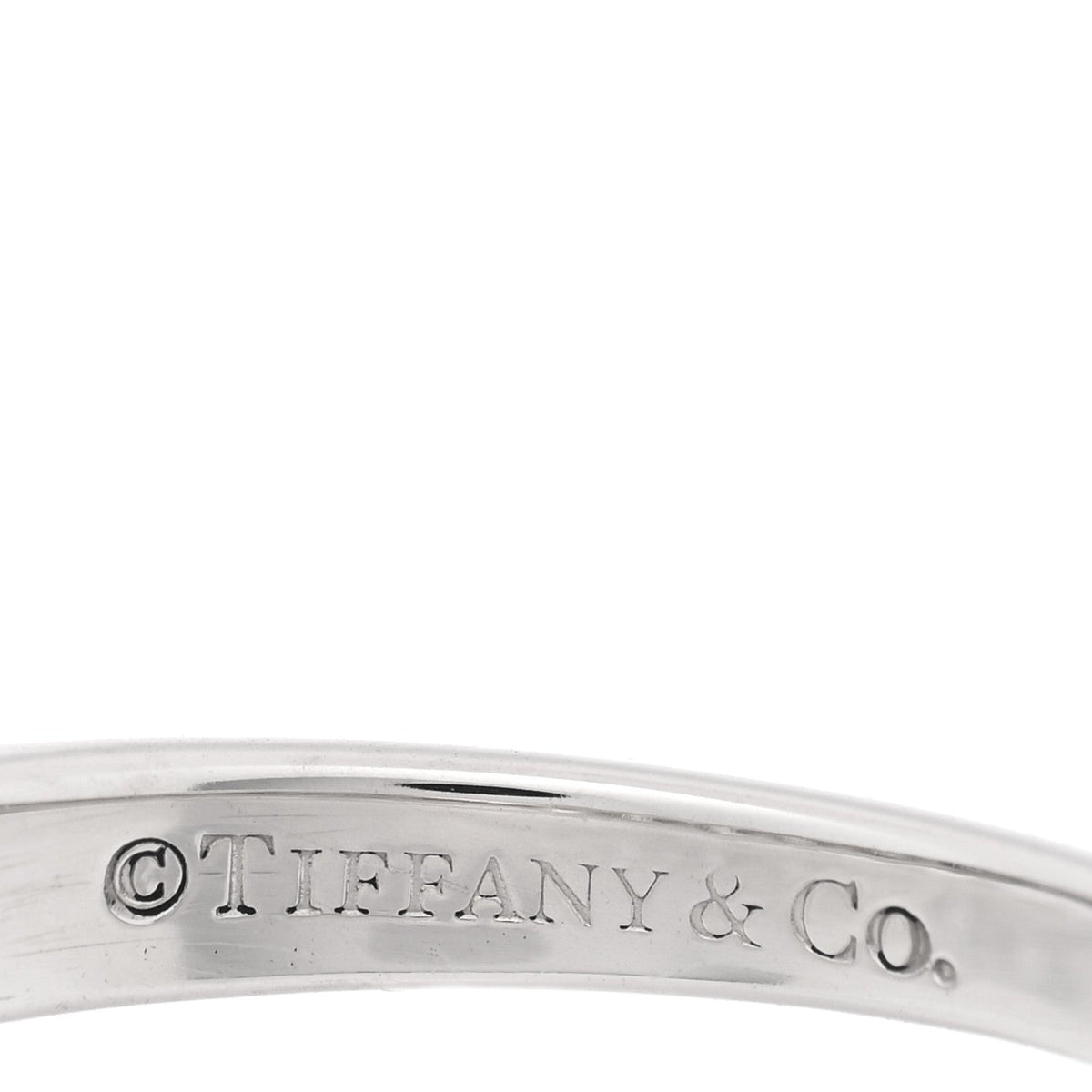 Platinum Diamond 3mm Tiffany Forever Half Circle Band Ring 50 5.25