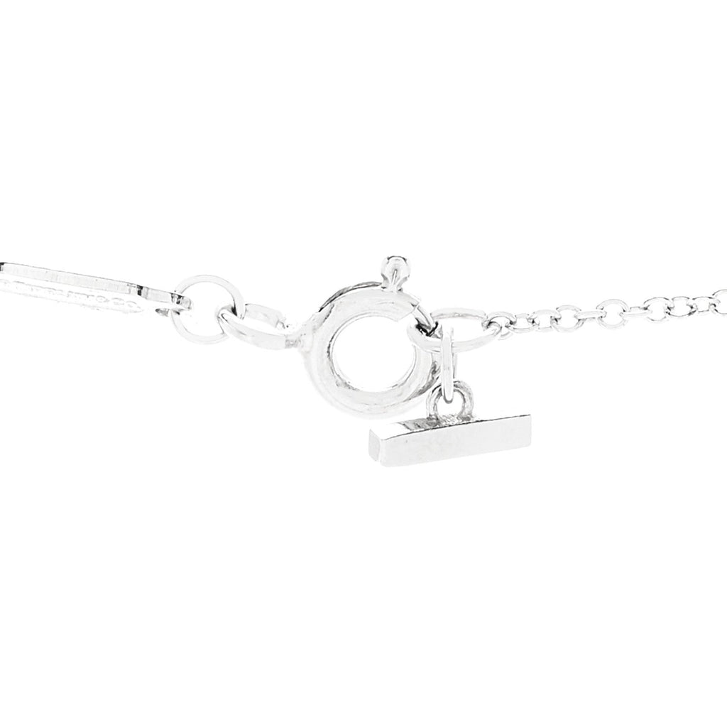 18K White Gold Diamond Large T Smile Pendant Necklace