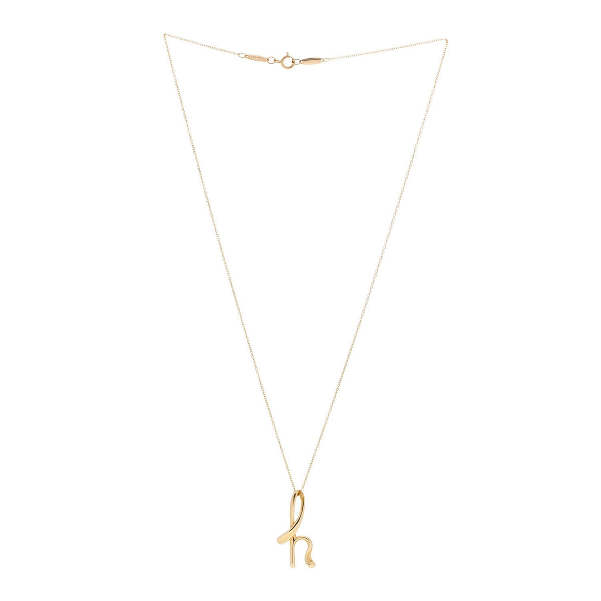 18K Yellow Gold Elsa Peretti Letter H Pendant Necklace