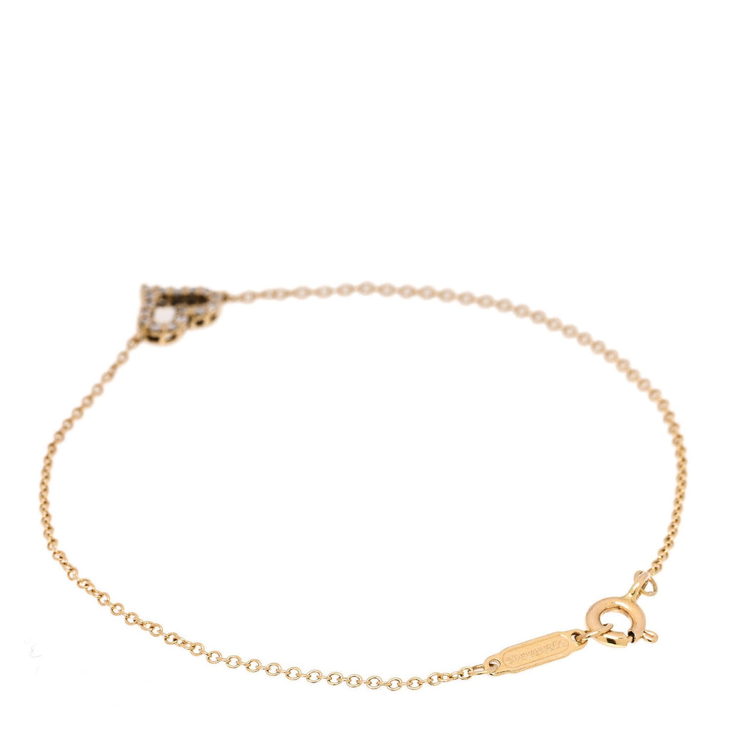 18K Yellow Gold Diamond Heart Bracelet