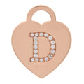 18K Rose Gold Diamond Tiffany Letter D Heart Tag Charm