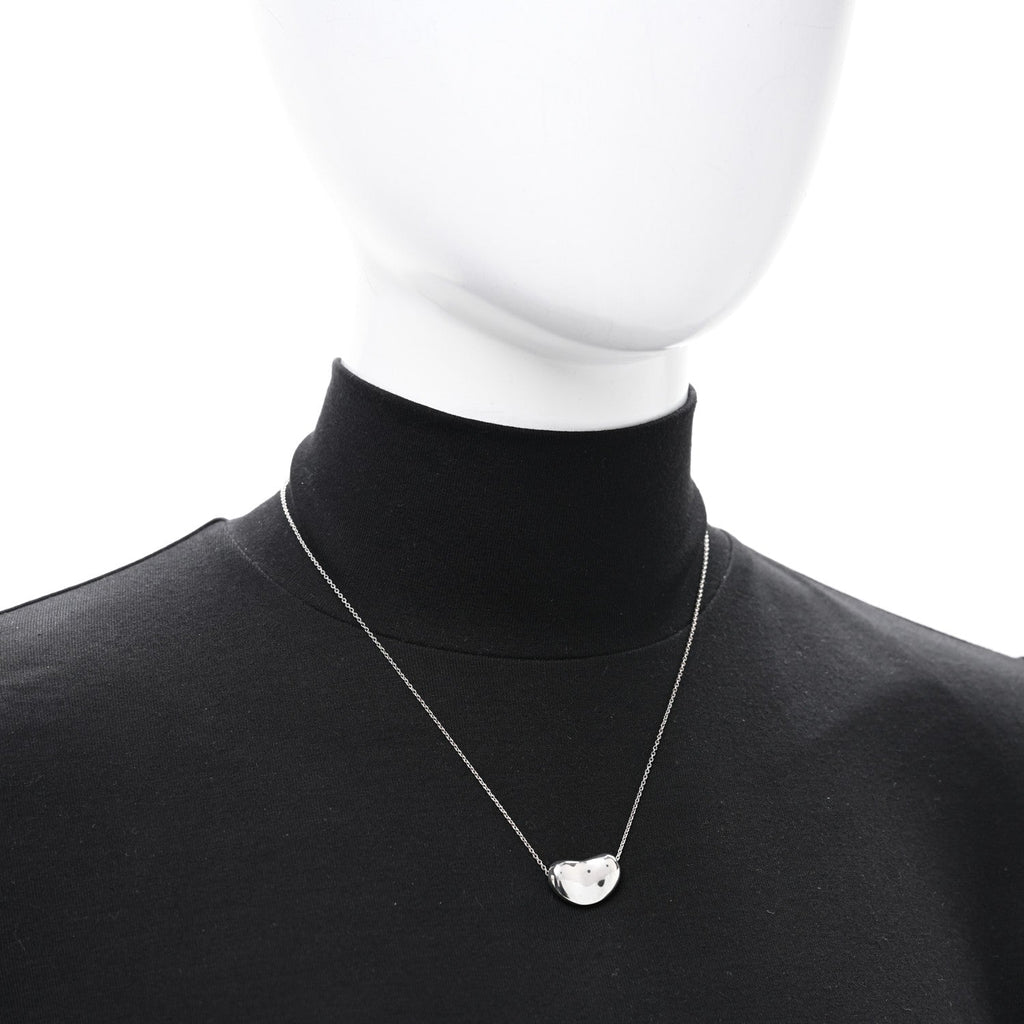 Sterling Silver 20mm Elsa Peretti Bean Pendant Necklace