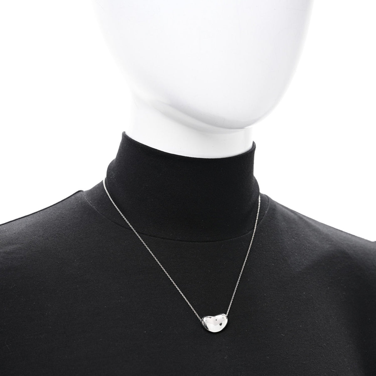 Sterling Silver 20mm Elsa Peretti Bean Pendant Necklace