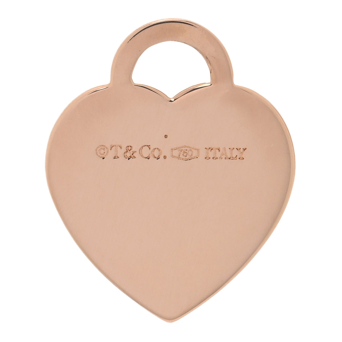 18K Rose Gold Diamond Tiffany Letter D Heart Tag Charm
