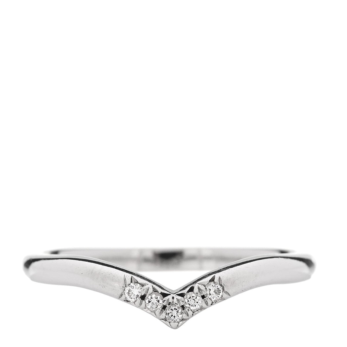 Platinum Diamond .03ctw V Band Ring 52 6
