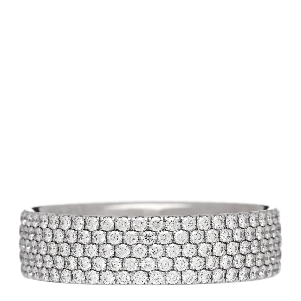 18K White Gold Diamond Metro Five-Row Ring 53 6.5