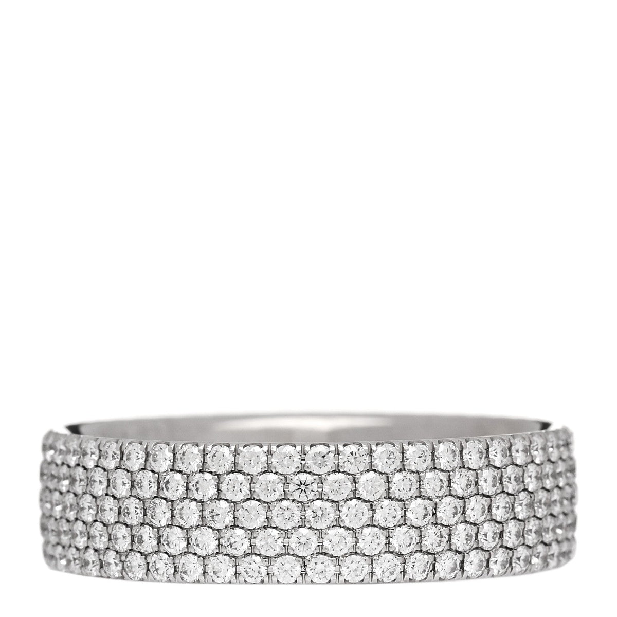 18K White Gold Diamond Metro Five-Row Ring 53 6.5