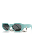 Acetate Return to Tiffany Oval Sunglasses TF 4221 Tiffany Blue Dark Gray