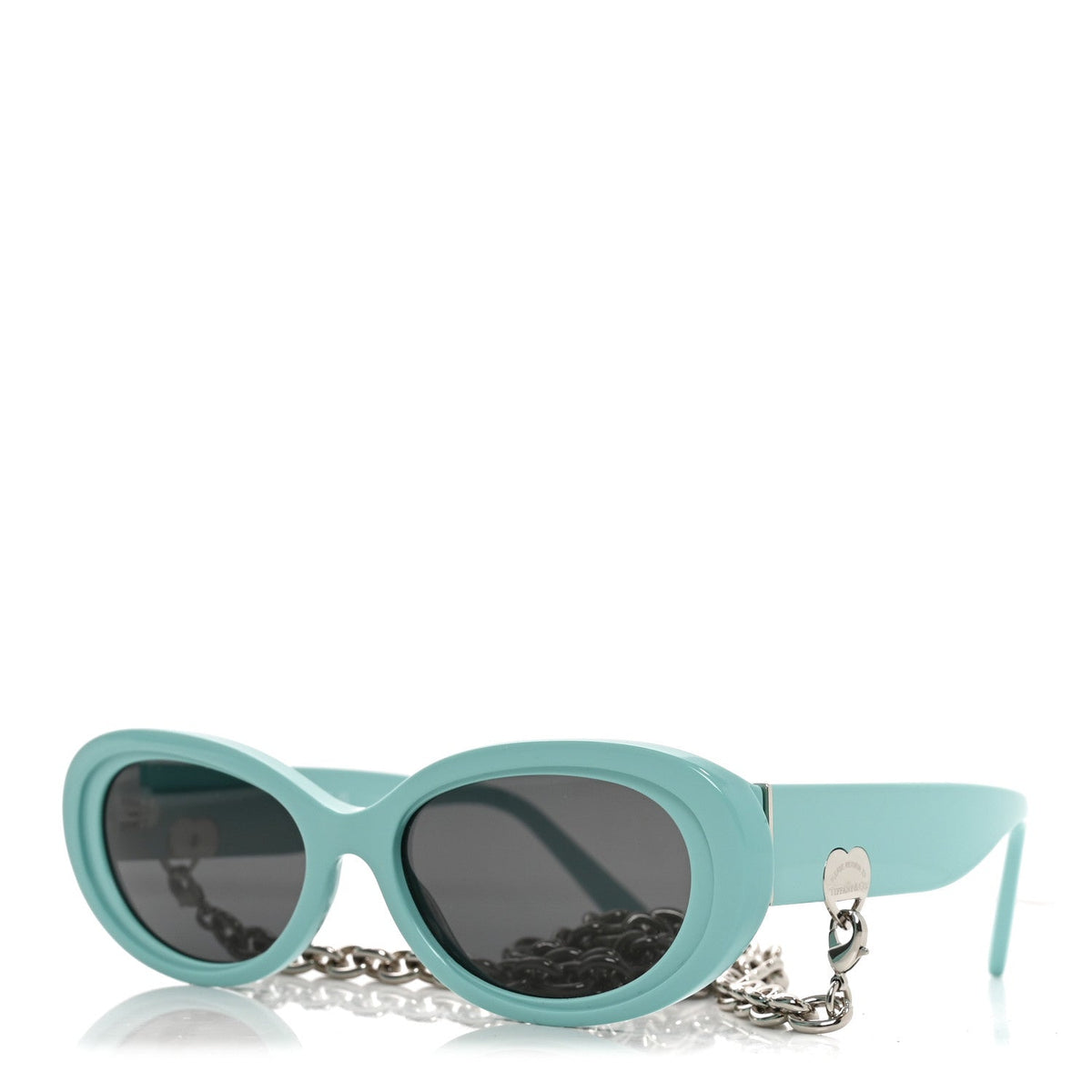 Acetate Return to Tiffany Oval Sunglasses TF 4221 Tiffany Blue Dark Gray