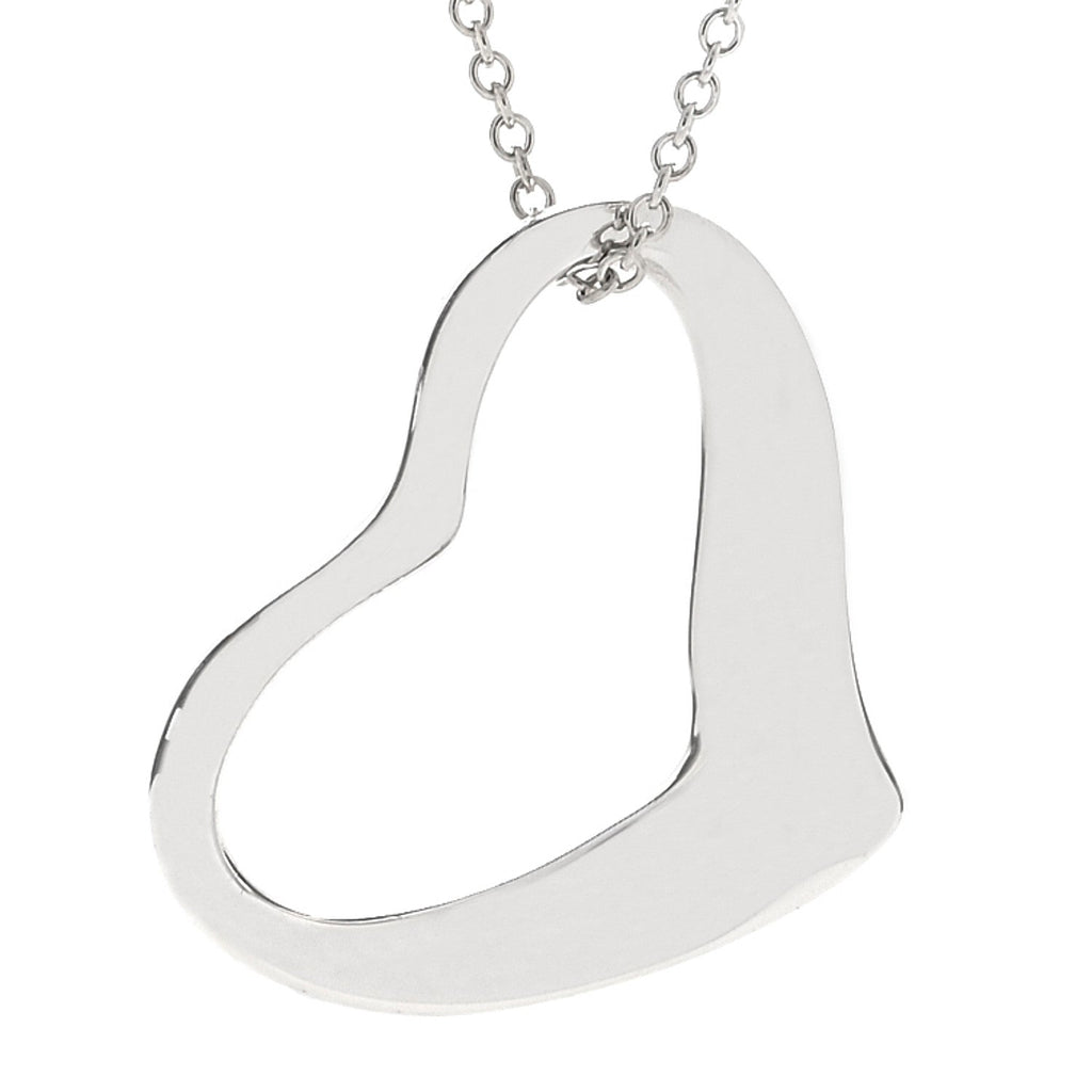 Sterling Silver 22mm Elsa Peretti Open Heart Pendant Necklace