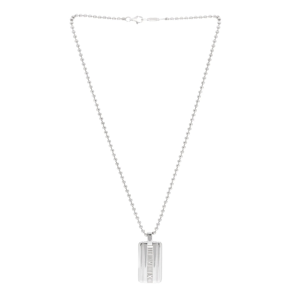 Sterling Silver Atlas Dog Tag Necklace