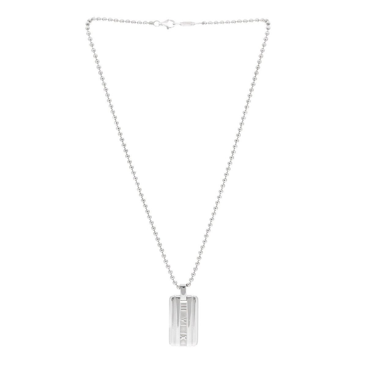 Sterling Silver Atlas Dog Tag Necklace