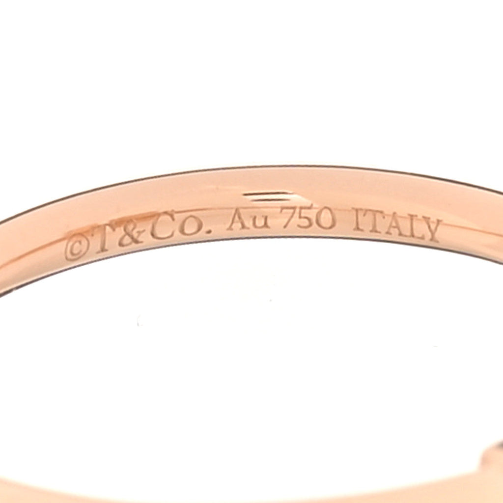 18K Rose Gold Diamond Mother of Pearl T Wire Ring 57 8